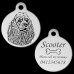 American Cocker Spaniel Front View Engraved 31mm Large Round Pet Dog ID Tag
